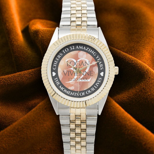 Eleganter 32. Geburtstag der Bronze Armbanduhr (Elegant 32nd Bronze Wedding Anniversary Wristwatch Cover Photo)