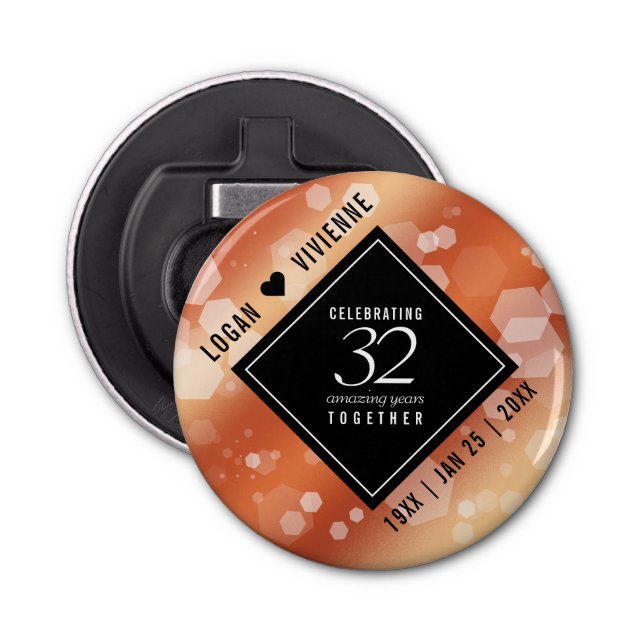 Eleganter 32. Geburtstag der Bronze Flaschenöffner (Vorderseite)