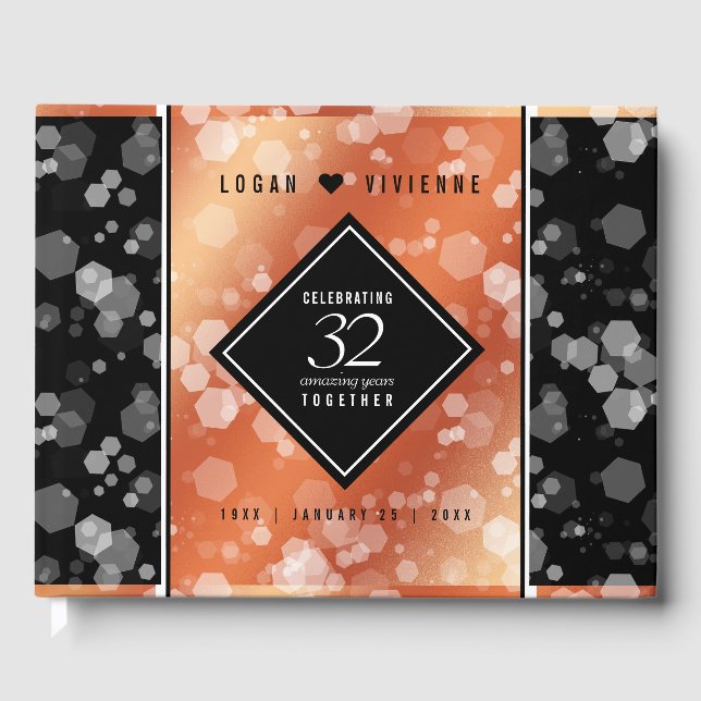 Eleganter 32. Geburtstag der Bronze Gästebuch (Vorderseite)