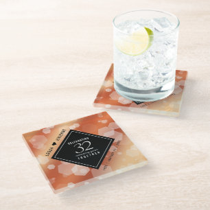 Eleganter 32. Geburtstag der Bronze Glasuntersetzer