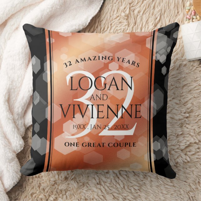 Eleganter 32. Geburtstag der Bronze Kissen (Decke)