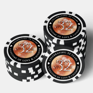 Eleganter 32. Geburtstag der Bronze Pokerchips