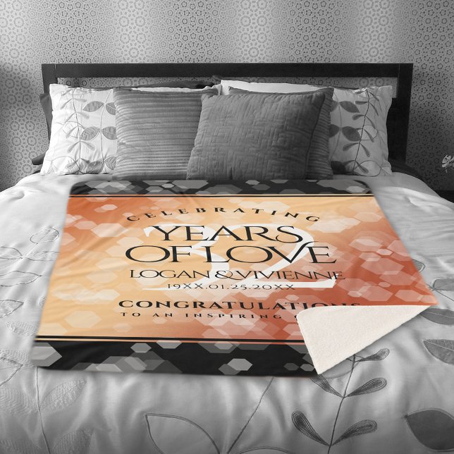 Eleganter 32. Geburtstag der Bronze Sherpadecke (Elegant 32th Bronze Wedding Anniversary Sherpa Fleece Blanket Cover Photo.)