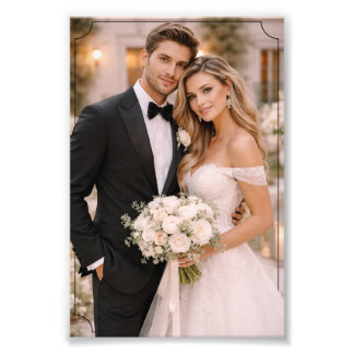 Eleganter 33x48 cm maßgeschneiderter Hochzeitsfoto Fotodruck