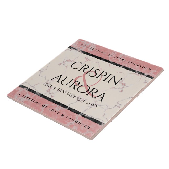 Eleganter 37. Alabaster Hochzeitstag Fliese (Seite)