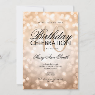 Eleganter 40. Geburtstag Party Kupfer Glitzer Ligh Einladung