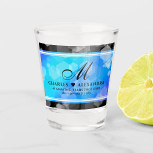 Eleganter 41er Blaue Topas Hochzeit-Jubiläum Schnapsglas