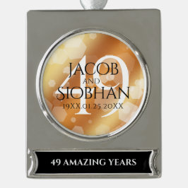 Eleganter 49. Geburtstag der Kupferhochzeit Banner-Ornament Silber