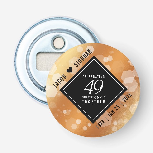 Eleganter 49. Geburtstag der Kupferhochzeit Flaschenöffner (Vorderseite)