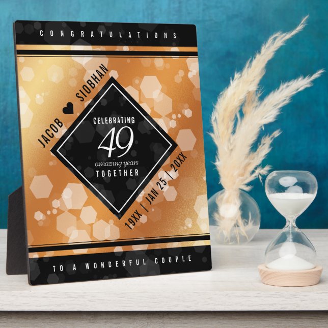 Eleganter 49. Geburtstag der Kupferhochzeit Fotoplatte (Seite)