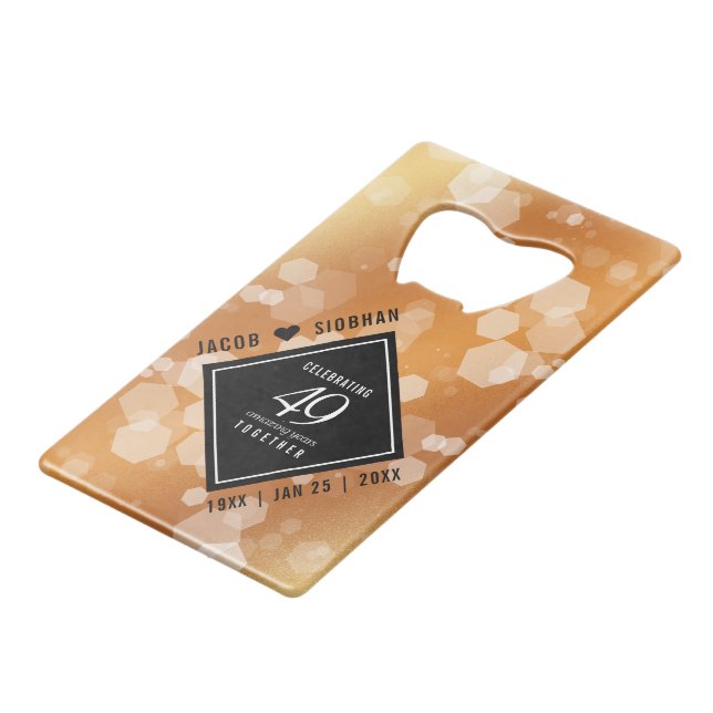 Eleganter 49. Geburtstag der Kupferhochzeit Geldbeutel Flaschenöffner (Vorderseite Schrägansicht)