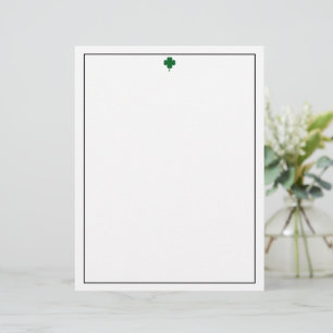 Eleganter 4-Blatt-Klee-Briefkopf Stilvolles Papier Briefbogen