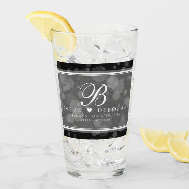 Eleganter 4. Geburtstag von Linen Glas (Vorderseite Ice)