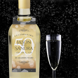 Eleganter 50. Geburtstag der Goldenen Hochzeit Flaschenanhänger