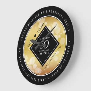 Eleganter 50. Geburtstag der Goldenen Hochzeit Große Wanduhr