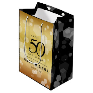 Eleganter 50. Geburtstag der Goldenen Hochzeit Mittlere Geschenktüte