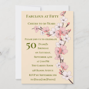 Eleganter 50. Geburtstag Einladung für Frauen