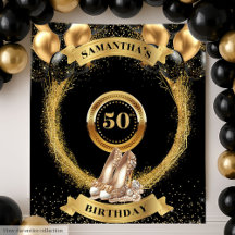 Eleganter 50. Geburtstag Hintergrund Glitzer Gold 