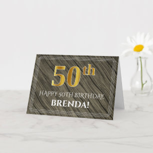 Eleganter 50. Geburtstag: Imitate Holz, Imitate Go Karte