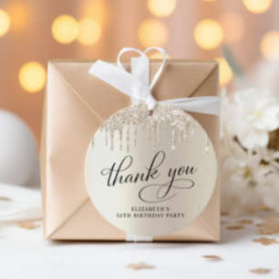 Eleganter 50. Geburtstagsparty Gold Glitzer Vielen Geschenkanhänger