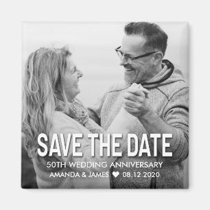Eleganter 50. Hochzeits-Jahrestag Save the Date Magnet