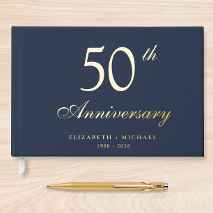 Eleganter 50. Hochzeitstag Gästebuch
