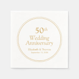Eleganter 50. Hochzeitstag Serviette