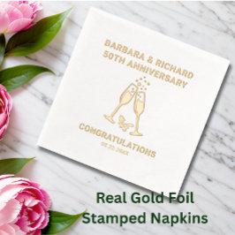 Eleganter 50. Hochzeitstag Servietten Mit Folie