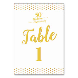 Eleganter 50. Hochzeitstag Tischnummer