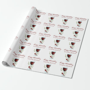 Eleganter 60. Geburtstag Rotwein  Geschenkpapier