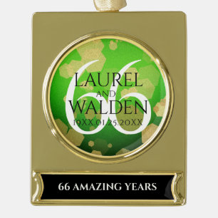 Eleganter 66. Geburtstag der Titanite Banner-Ornament Gold
