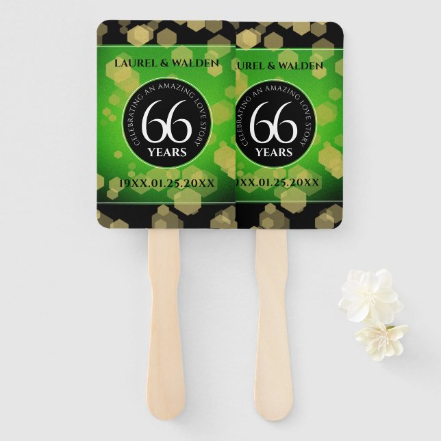 Eleganter 66. Geburtstag der Titanite Fächer (Vorne und Hinten)