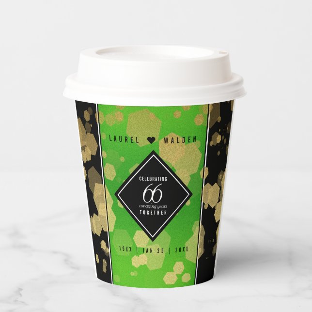 Eleganter 66. Geburtstag der Titanite Pappbecher (Vorderseite)