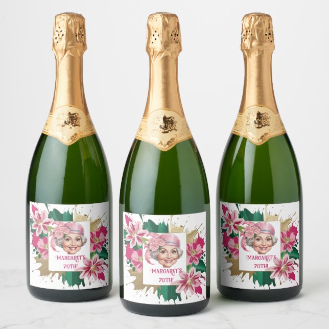 Eleganter 70. Geburtstag mit individueller Lady-Ka (Flaschen)