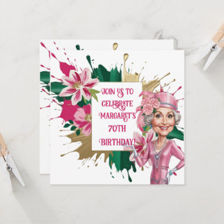 Eleganter 70. Geburtstag mit individueller Lady-Ka Einladung
