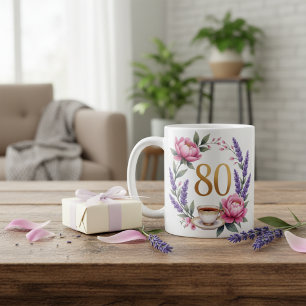 Eleganter 80. Geburtstagsbecher für Oma Kaffeetasse