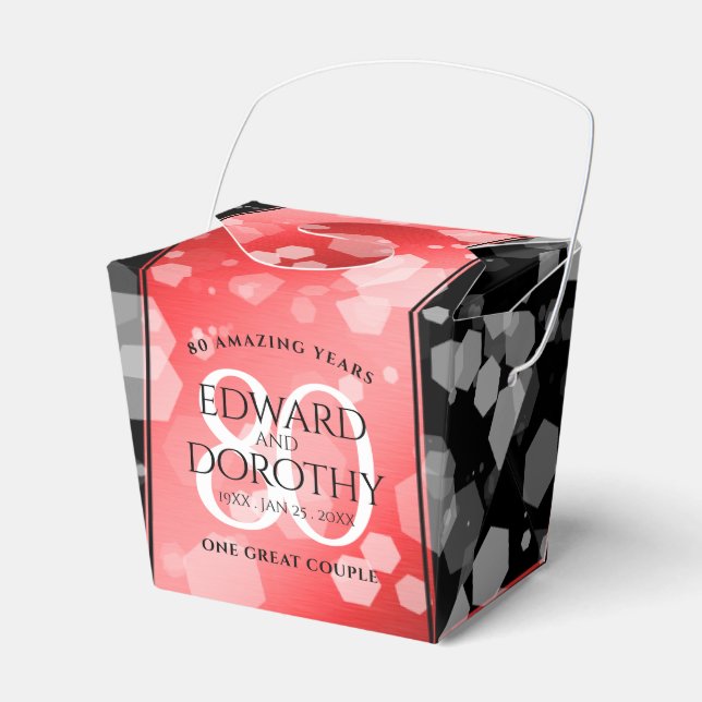 Eleganter 80. Ruby Wedding Jubiläum Geschenkschachtel (Vorderseite)