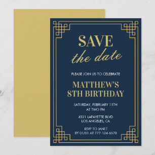 Eleganter 8. Geburtstag Einladungen Männer Save th
