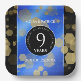 Eleganter 9. Lapis Lazuli Hochzeitstag Pappteller