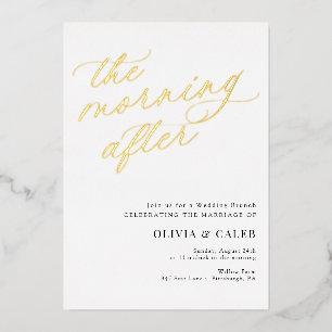 Eleganter Abend nach Hochzeit Brunch Folieneinladung