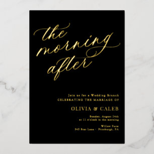 Eleganter Abend nach Hochzeit Brunch Folieneinladung