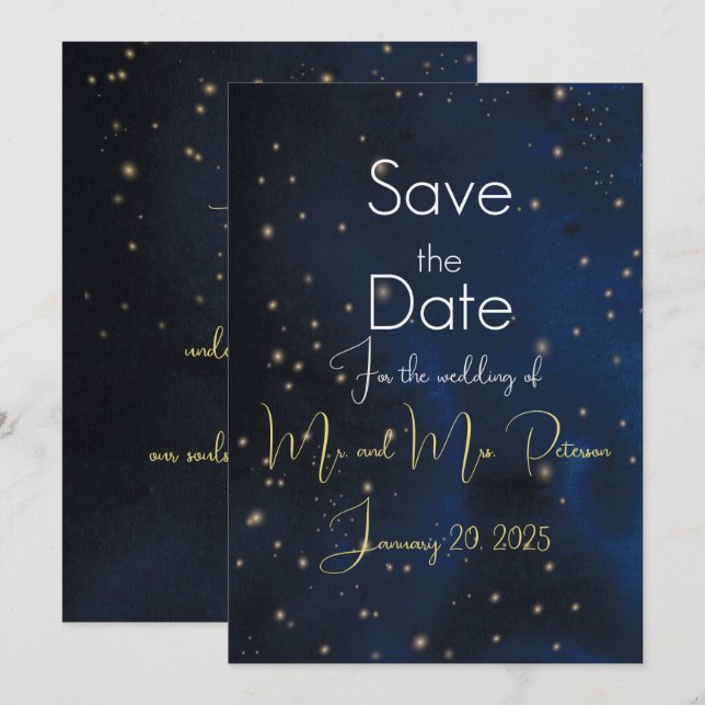 Eleganter Abend Save-the-Date Save The Date (Vorne/Hinten)