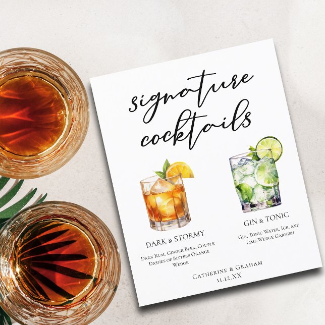 Eleganter Abend Signature Cocktails Hochzeitsmenü (Von Creator hochgeladen)