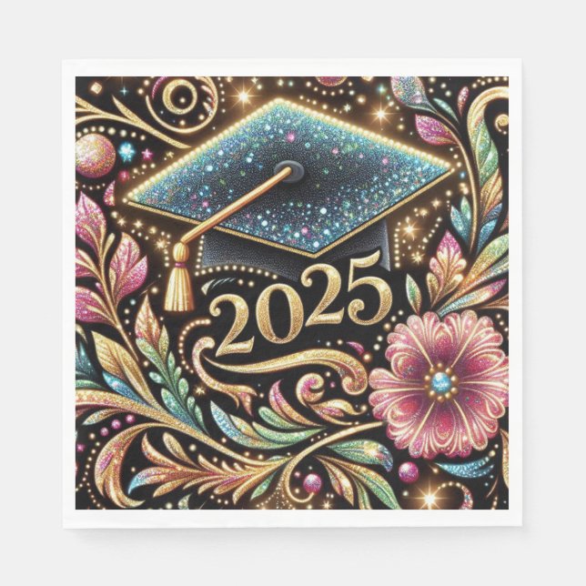 Eleganter Abschluss 2025 Design 2 Serviette (Vorderseite)