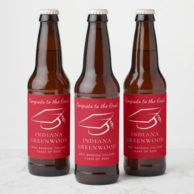 Eleganter Abschluss 2025 Script Modern Bierflaschenetikett (Flaschen)