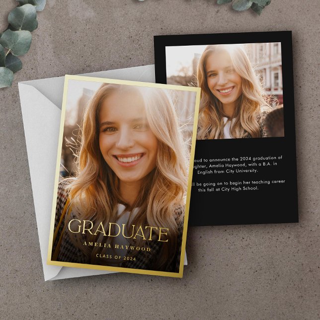 Eleganter Abschluss des modernen Fotos Folieneinladung (Von Creator hochgeladen)