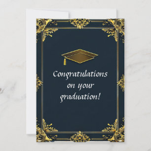 Eleganter Abschluss Diplom mit Mortarboard Einladung