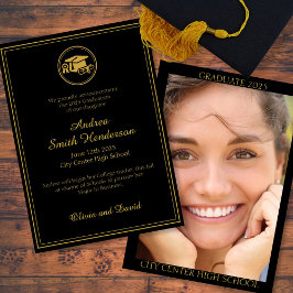 Eleganter Abschluss Foto Schwarze Ankündigung