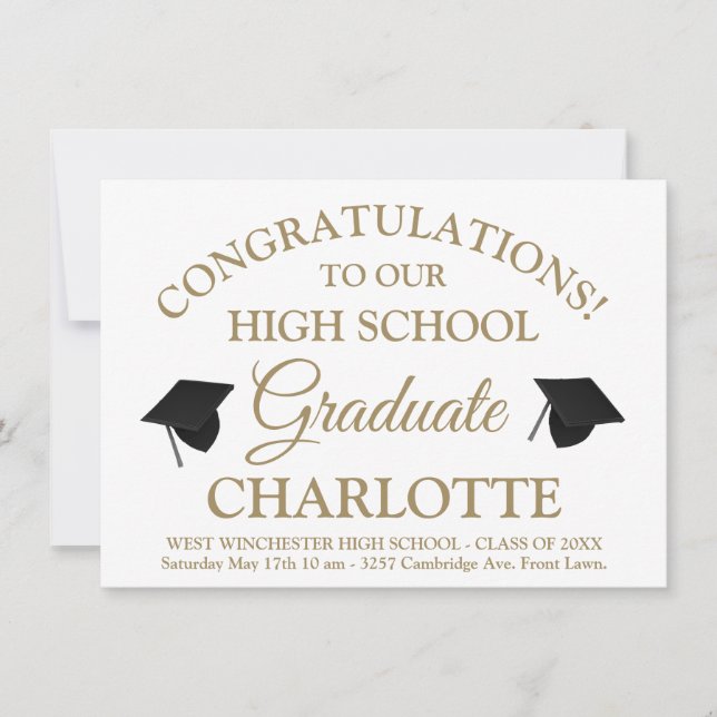 Eleganter Abschluss für benutzerdefinierte Skripte Einladung (Vorderseite)