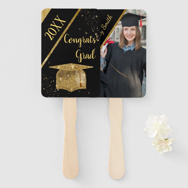 eleganter Abschluss Hand Fan Fächer (Vorne und Hinten)